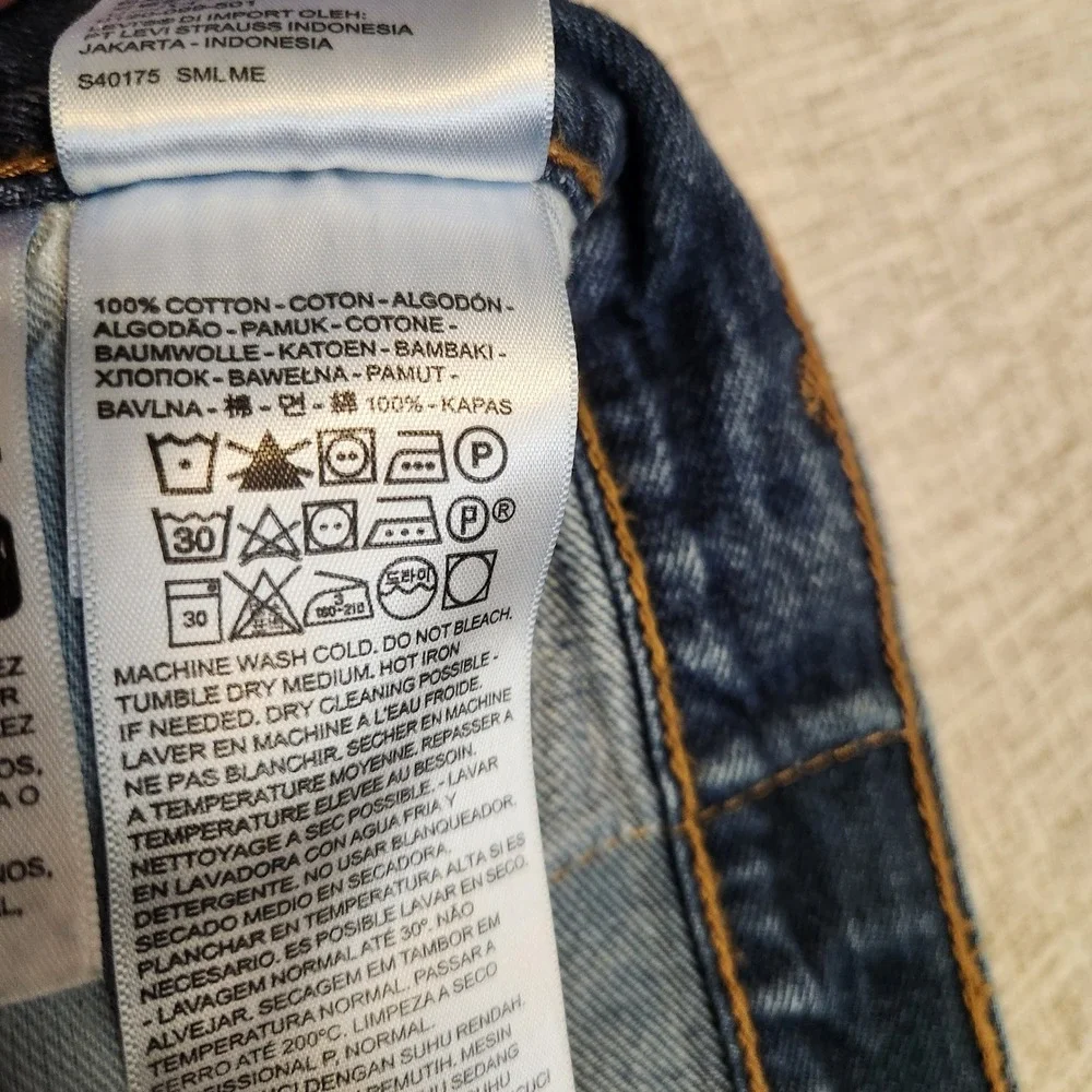 Levis 501 Original Fit Jeans Mens 36x32 Blue Straight Leg Button Fly 00501-0115